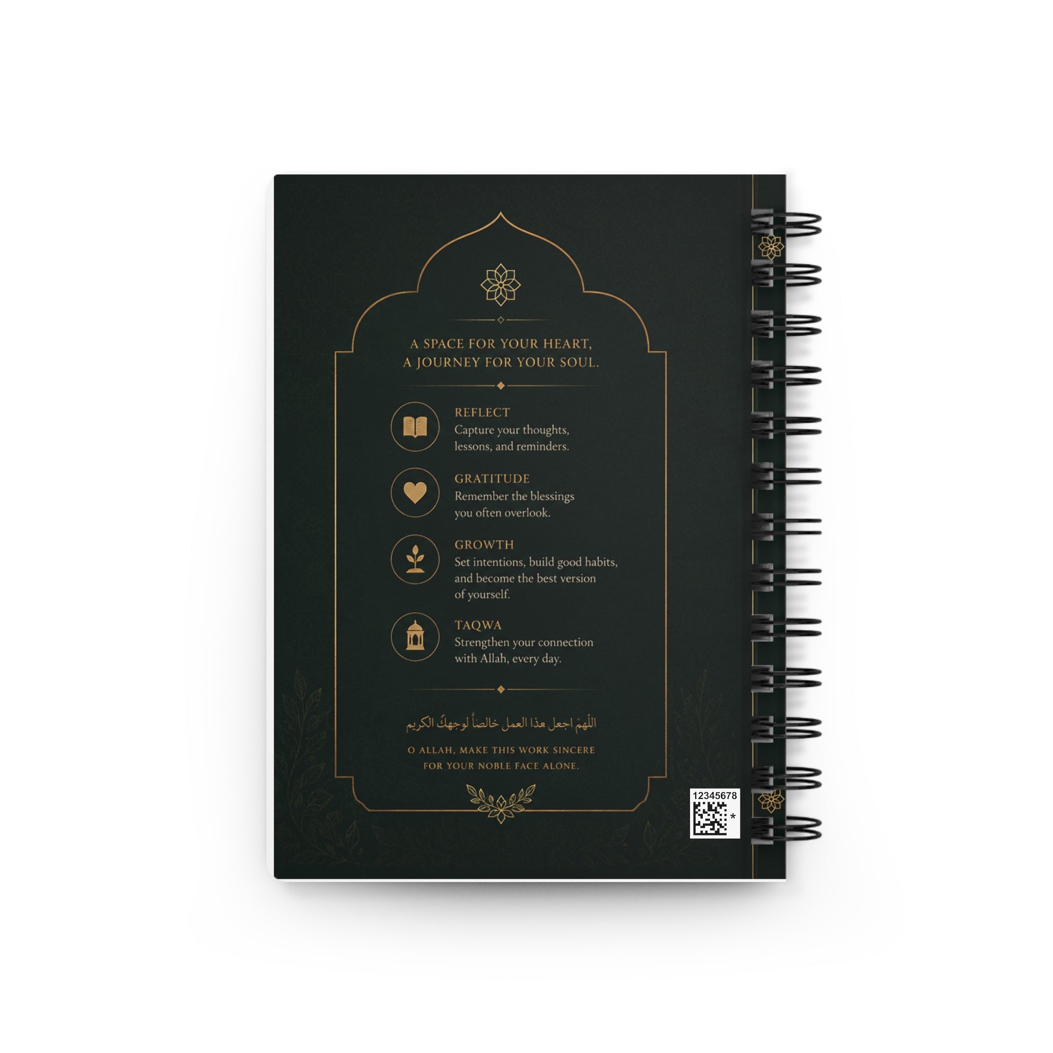 Islamic Journal for Men & Women | Muslim Reflection Notebook | Daily Gratitude Journal | Ramadan Planner | Deen & Self Growth Diary